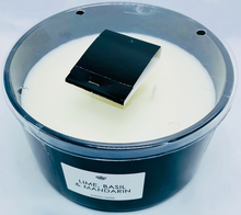 Load image into Gallery viewer, Lime, Basil & mandarin 3 wick slow burna candle with matching matchsticks for hours of lingering fragrance.