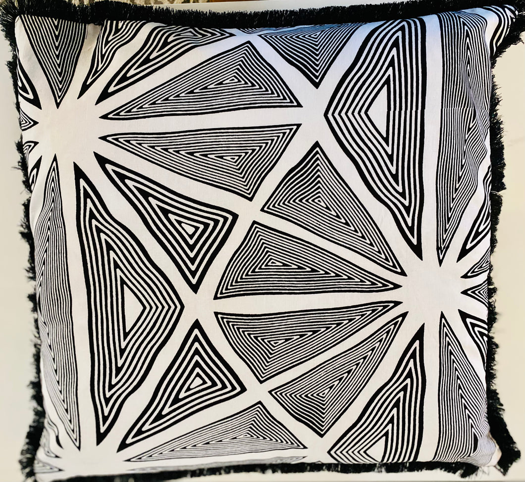 Abstract pillow white & black